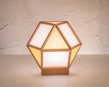 【照明／国産杉】スタンドライト『的 mato』 白×山吹　A522-E