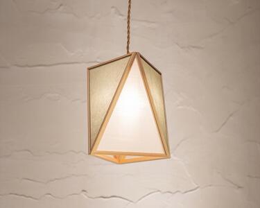 【照明／国産檜】ペンダントライト『彩 sai』 白×銀鼠　AP837-B