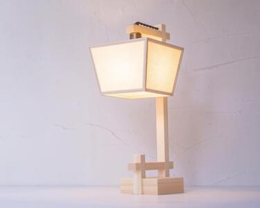 [照明/国産檜]スタンドライト/CombinationLamp『升 shou』 生なり A551-B