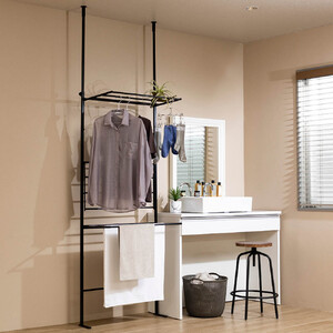 たためるつっぱりラダー物干し【ホワイト】_1290302507_01