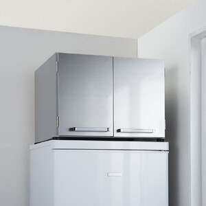 光沢仕上げ・冷蔵庫上ストッカー 幅57cm(脚部59cm)[シルバー]_1300400842_03