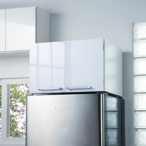 光沢仕上げ・冷蔵庫上ストッカー 幅63cm(脚部65cm)[ホワイト]_1300400843_01