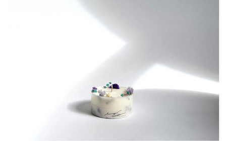 ロスフラワーで作る、ソイリースボタニカルキャンドル [ブルーグリーン&パープル](シトラスの香り)