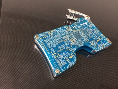 リアルなプリント基板を使用したオリジナルカードケース 「NA」design KIBAN CARD CASE(青)