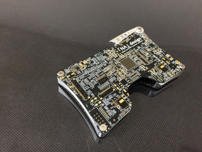 リアルなプリント基板を使用したオリジナルカードケース　「NA」design KIBAN CARD CASE（黒）