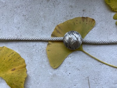 イチョウをモチーフにしたシルバー925製帯留め