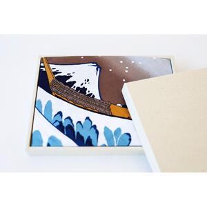 職人が手捺染で染め上げた大風呂敷 「北斎・波」