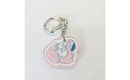 [anifare 「保護犬でもいい」ではなく、「保護犬がいい」と思える社会づくりを応援] チャリティーキーホルダー(ピンク)