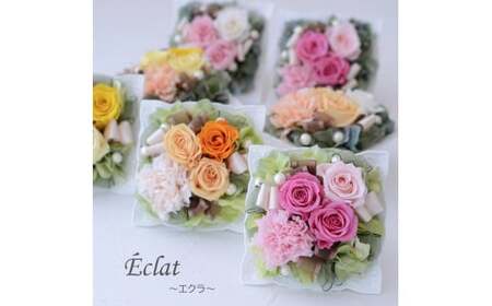 [手作りキット]全12色 プリザーブドフラワーアレンジ「エクラ」 [ クリア&パープル ]