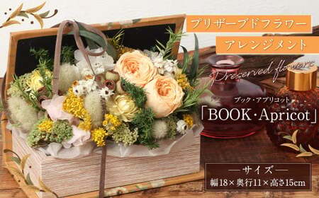 [ HANAGRA ]プリザーブドフラワー アレンジメント 「BOOK ・Apricot」 生花 水不要 綺麗 お花 花 バラ 小花 インテリア