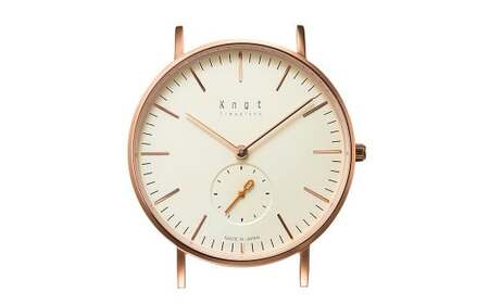 [株式会社Knot] 選べる! ストラップカラー 8色 クラシックシリーズ スモールセコンド ローズゴールド×アイボリー (CS-36RGIV) 腕時計 時計 ペアウォッチ ウォッチ 日本製 電池式 東京都 武蔵野市