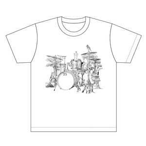[白地に黒/3XLサイズ]JAZZinFUCHUと府中市の協働が奏でるハーモニーTシャツ