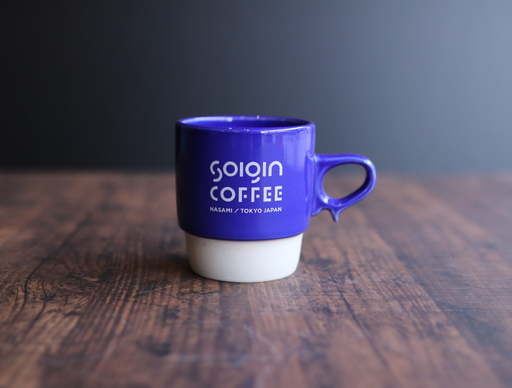 【波佐見焼】SOIGIN COFFEE　ロゴ入りスタッキングマグカップ（ブルー）＋ドリップバッグ5個