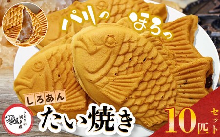 卵不使用 鯛焼き 白あん 10匹 セット | 江戸一たい焼き 鯛幸房 国領店 厳選素材 北海道産 手芒豆 白いんげん豆 いんげん 白いんげん てん菜 甜菜糖 砂糖大根 ビート 小麦 贈り物 ギフト 冷めても美味しい 皮薄め こだわり たいやき 白餡 冷凍 和菓子 菓子 焼菓子 スイーツ 食品 おやつ 調布 国領 東京