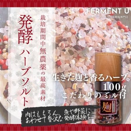 発酵ハーブソルト　米麹の生きた菌とハーブの力で健やかに新感覚の発酵調味料　100g【専用ミル付】【1659815】