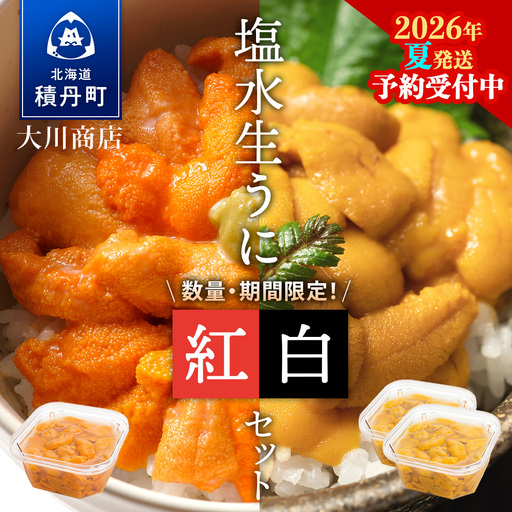 【2026年夏発送分】バフンウニ100g×1パック・ムラサキウニ100g×2パック