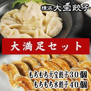 全て国産食材、銘柄豚使用!肉汁あふれる![横浜大宝餃子]もちもち国産ジャンボ大宝餃子30個ともちもち水餃子40個 老舗餃子メーカー 横浜中華 焼餃子 冷凍餃子 ギョーザ ぎょうざ 大きい 中華 おかず 惣菜 ギフト プレゼント