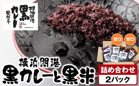 風我亭の横浜開港黒カレーと黒米の詰め合わせ 2パック[甘口2個]