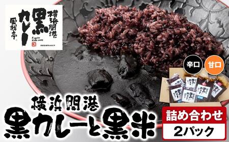 風我亭の横浜開港黒カレーと黒米の詰め合わせ 2パック[辛口1個、甘口1個]