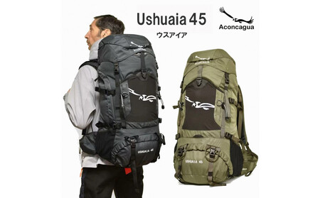 Aconcagua アコンカグア　Ushuaia ウスアイア 45 登山用リュック ハイキングリュック 男女兼用【GREEN】