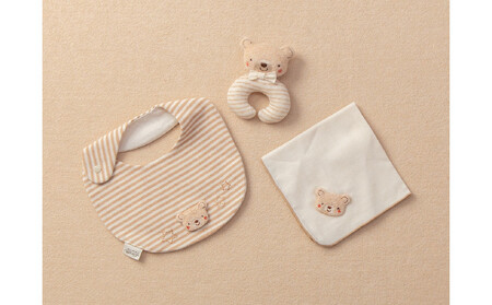 スタイ＆にぎにぎ＆ハンカチ（くま）TAK097