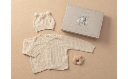 ニットカーディガン&ぼうし&プチラトル ギフトボックス付き