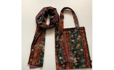 思い出の着物をストールとA4トートバッグにリメイク〈紬屋瑠璃猫〉