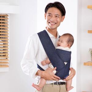 パパ専用抱っこひも デニム ネイビー〈パパコソ〉（Mサイズ）