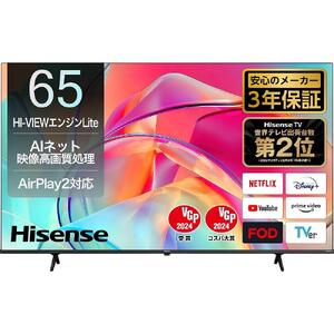 65インチ 4K液晶スマートTV 65E6K | ハイセンスジャパン ハイセンス TV テレビ 液晶テレビ 4K HISENSE