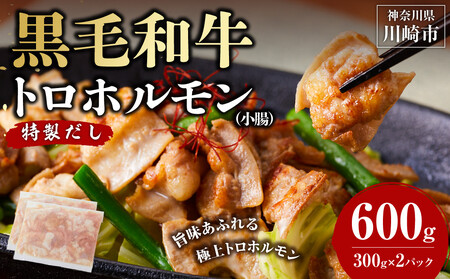 黒毛和牛トロホルモン（小腸）　特製だし0.6kg ( 300g ×2パック )【順次発送】