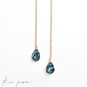 [天然石ジュエリー]ロンドンブルートパーズ k10(10金)アメリカンピアス