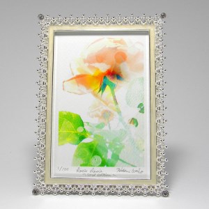 さがみはらの公園の花シリーズ・バラ(相模原北公園バラ園)デジタル版画・シルバー色フォトフレーム「Roses Rosie」