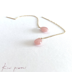 [天然石ジュエリー]グァバクォーツ k10(10金) アメリカンピアス◇ ※着日指定不可