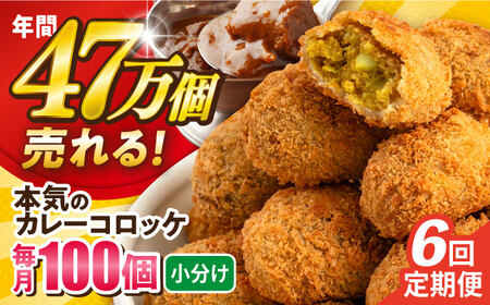 【全6回定期便】本気のカレーコロッケ100個 4.0kg / コロッケ カレーコロッケ 人気コロッケ 冷凍コロッケ 小分けコロッケ【三富屋商事株式会社】 [AKFJ063]