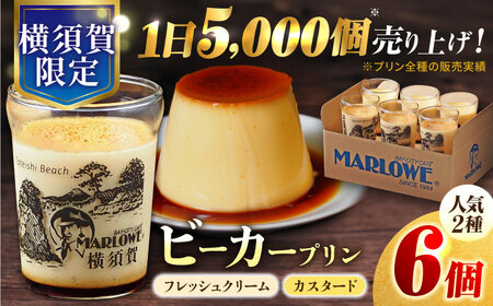 [数量限定]横須賀限定ビーカー入り北海道フレッシュクリーム(180g)×3個とカスタードプリン(180g)×3個のセット プリン スイーツ プリン プリン [マーロウ] [AKAF115]