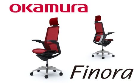 オフィスチェア オカムラ [フィノラ] レッド 赤 家具 インテリア 国産 椅子 チェア おしゃれ デスクチェア オフィス デスク ゲーミング テレワーク キャスター 高さ調節 リクライニング