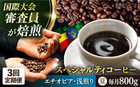 [全3回定期便]コーヒー豆 自家焙煎 浅煎り エチオピア 200g×4 TSUKIKOYA COFFEE ROASTER ツキコヤ 珈琲 こだわり 横須賀[株式会社RUINS] [AKAD007]