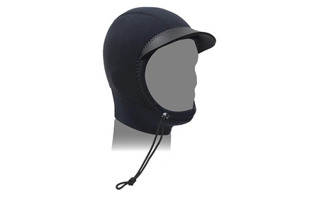 キャップ 2×1mm ブラックジャージ ダブサーフィングウェットスーツ つば付き ストレッチ素材 動きやすい 防寒 ブラック 黒 平塚市 神奈川県 L