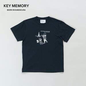 [0][KEYMEMORY 鎌倉]トラベルイラストTシャツ NAVY