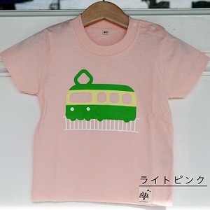 [ライトピンク・100]江ノ電キッズTシャツ