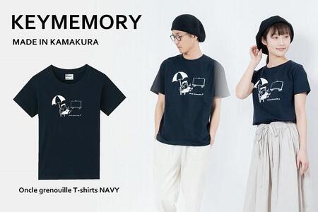 《1》【KEYMEMORY鎌倉】GrenouilleイラストTシャツ NAVY