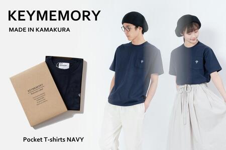 [KEY MEMORY]Natural Label Pocket T-shirts NAVY[2]メンズMサイズ
