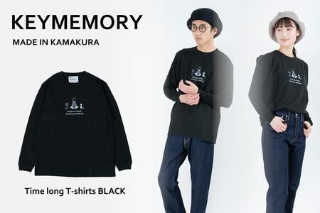 [1]レディースL・メンズS〜M TimeロングTシャツ BLACK