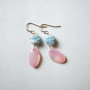 さくらひとえ  アクアマリン　ピアス