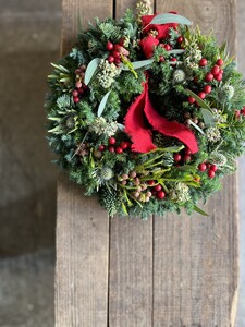 クリスマスリース クリスマス リース 先行予約 赤 花ドライフラワー ドライリース フレッシュ インテリア プレゼント お花 ギフト クリスマスプレゼント クリスマスギフト おしゃれ 壁飾り くりすます Christmas kurisumasu 人気 ヘリアントスガーデン 1個 30cm 神奈川 湘南 藤沢