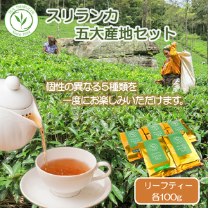 紅茶 茶葉 スリランカ フレッシュティー ティー 5大産地 セット 100g × 5袋 ギフト プレゼント フレッシュ お茶 紅茶セット 新鮮 香り 風味 紅茶専門店 イソブチカンパニー 神奈川 湘南 藤沢 贈り物 お土産 リーフ ミルクティー ヌワラエリア ウバ ディンブラ キャンディ ルフナ