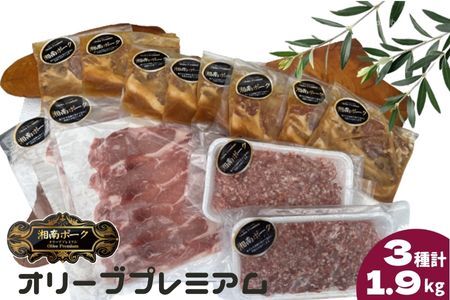 豚肉 藤沢産 湘南ポーク オリーブプレミアム ローススライス2Pと挽肉2P、味噌漬け8枚セット