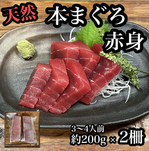 貴重な天然本鮪 赤身 約200g×2柵 約3 4人前●マグロの中心部天身を使用![赤身 天身 惣菜 海鮮 お取り寄せ 御中元 お中元 お歳暮 父の日 母の日 贈り物 日本酒 焼酎 マグロ ][神奈川県小田原市早川]