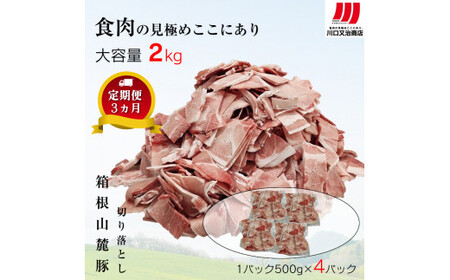 [定期便3ヵ月]箱根山麓豚 モモ・ウデ切り落とし2K盛り(500g×4パック)[ 箱根山麓豚 切り落とし 神奈川県 小田原市 豚肉 豚肉 豚肉 豚肉 豚肉]