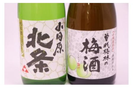 梅酒 日本酒 小田原のめぐみ。北条純米酒と曽我梅酒2本セット